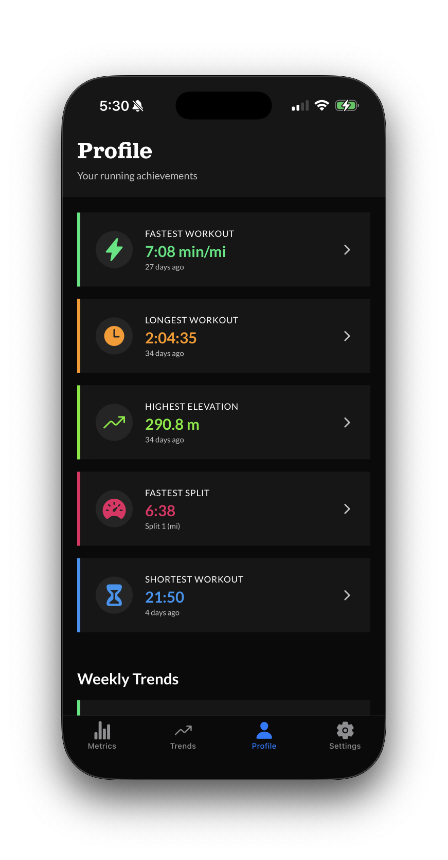 Personal Key Stats