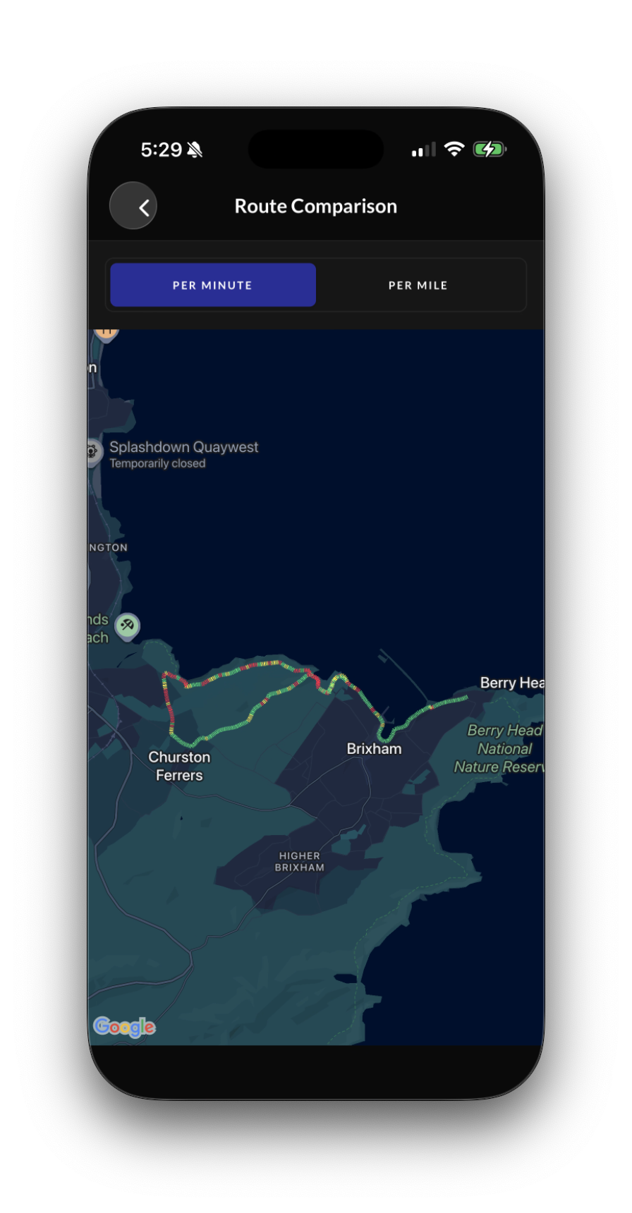 Route Pace Map